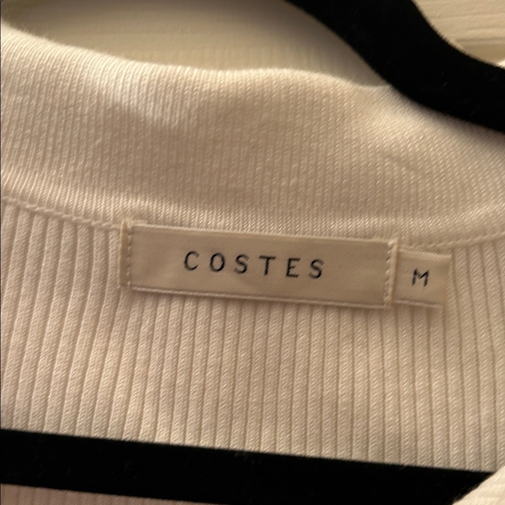 White Ribbed Button-Down Shirt - Picture 6 of 6